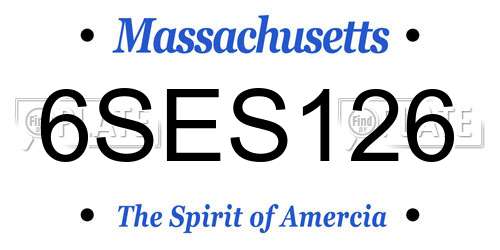 6SES126 Massachusetts License Plate