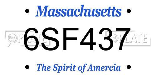 6SF437 Massachusetts License Plate
