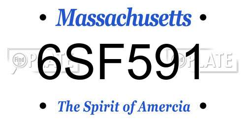 6SF591 Massachusetts License Plate