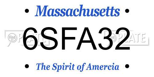 6SFA32 Massachusetts License Plate