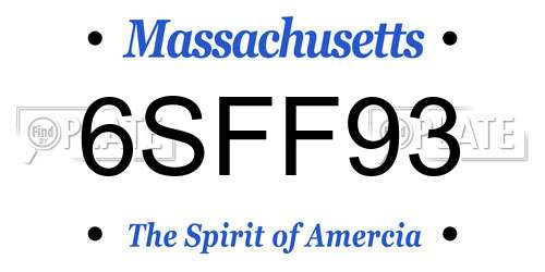 6SFF93 Massachusetts License Plate