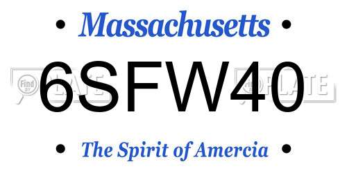 6SFW40 Massachusetts License Plate