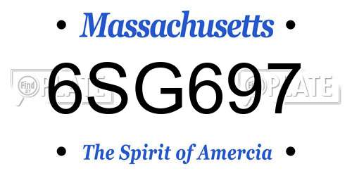 6SG697 Massachusetts License Plate
