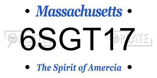 6SGT17 Massachusetts License Plate