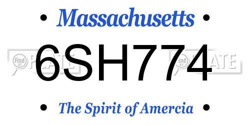 6SH774 Massachusetts License Plate
