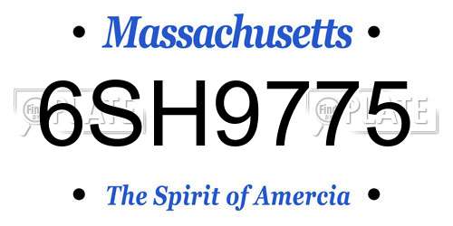 6SH9775 Massachusetts License Plate