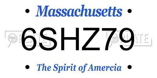 6SHZ79 Massachusetts License Plate