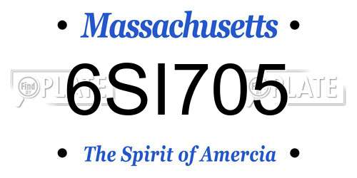 6SI705 Massachusetts License Plate