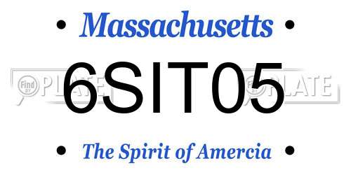 6SIT05 Massachusetts License Plate