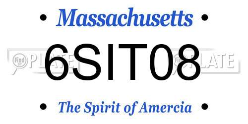 6SIT08 Massachusetts License Plate