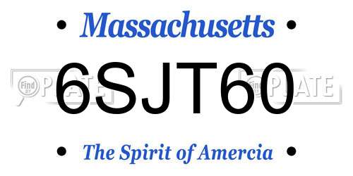 6SJT60 Massachusetts License Plate
