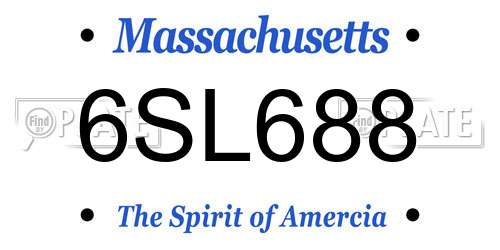6SL688 Massachusetts License Plate