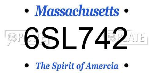 6SL742 Massachusetts License Plate