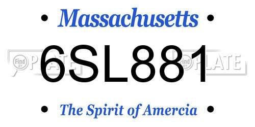 6SL881 Massachusetts License Plate