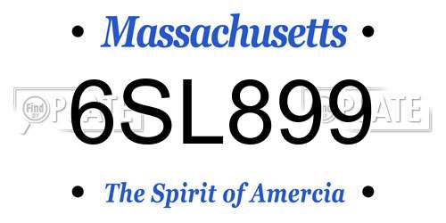 6SL899 Massachusetts License Plate