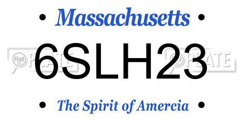 6SLH23 Massachusetts License Plate