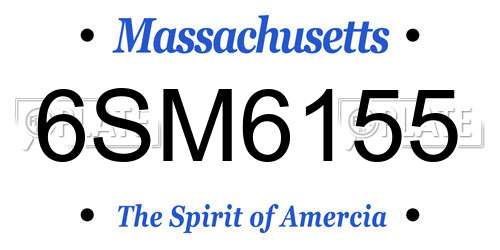 6SM6155 Massachusetts License Plate