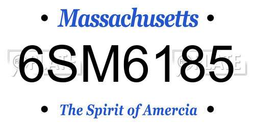 6SM6185 Massachusetts License Plate
