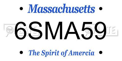 6SMA59 Massachusetts License Plate