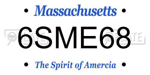 6SME68 Massachusetts License Plate