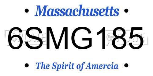 6SMG185 Massachusetts License Plate
