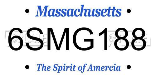 6SMG188 Massachusetts License Plate