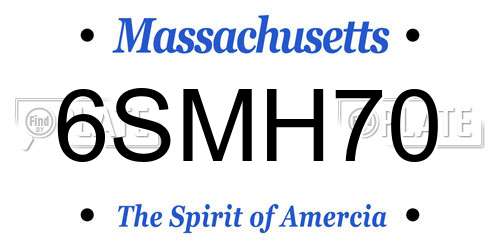 6SMH70 Massachusetts License Plate