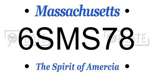 6SMS78 Massachusetts License Plate