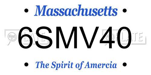 6SMV40 Massachusetts License Plate