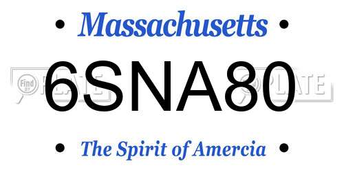 6SNA80 Massachusetts License Plate