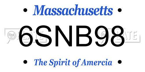 6SNB98 Massachusetts License Plate