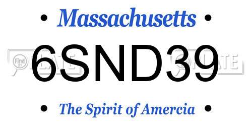 6SND39 Massachusetts License Plate