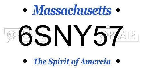 6SNY57 Massachusetts License Plate