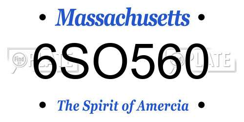 6SO560 Massachusetts License Plate