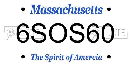6SOS60 Massachusetts License Plate