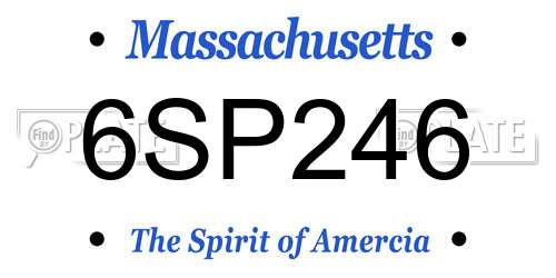 6SP246 Massachusetts License Plate