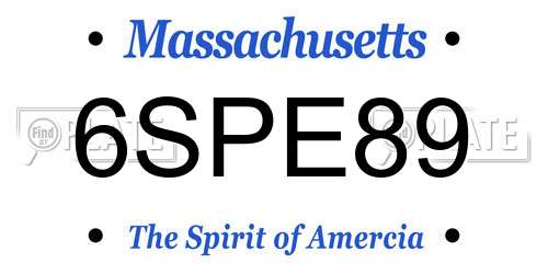 6SPE89 Massachusetts License Plate