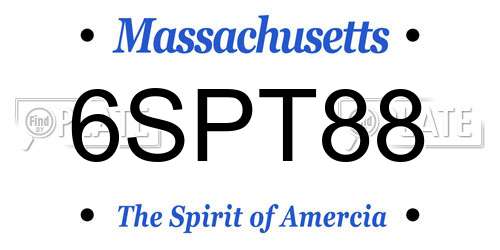 6SPT88 Massachusetts License Plate