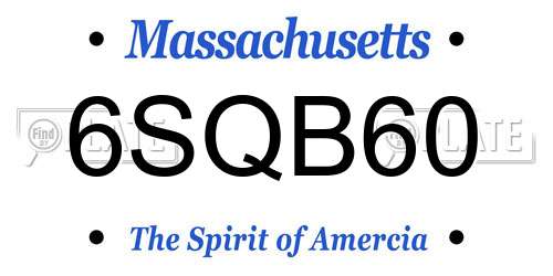 6SQB60 Massachusetts License Plate