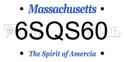 6SQS60 Massachusetts License Plate