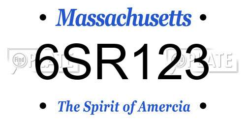 6SR123 Massachusetts License Plate