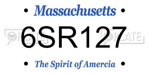 6SR127 Massachusetts License Plate