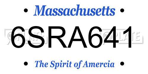 6SRA641 Massachusetts License Plate