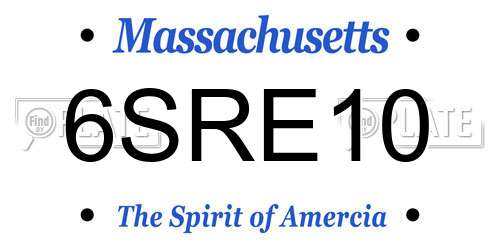 6SRE10 Massachusetts License Plate