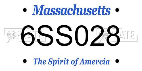 6SS028 Massachusetts License Plate