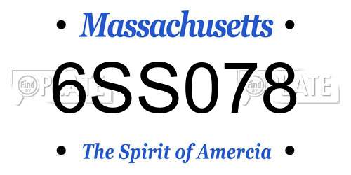 6SS078 Massachusetts License Plate