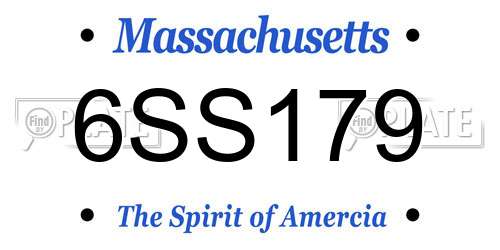 6SS179 Massachusetts License Plate