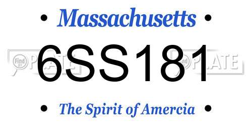 6SS181 Massachusetts License Plate