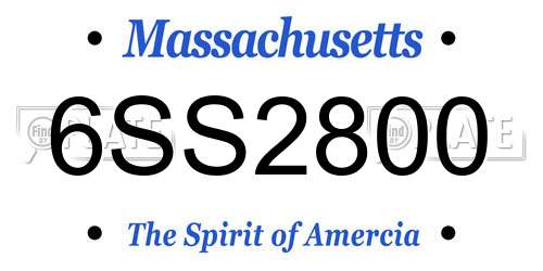 6SS2800 Massachusetts License Plate