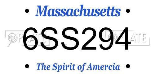 6SS294 Massachusetts License Plate